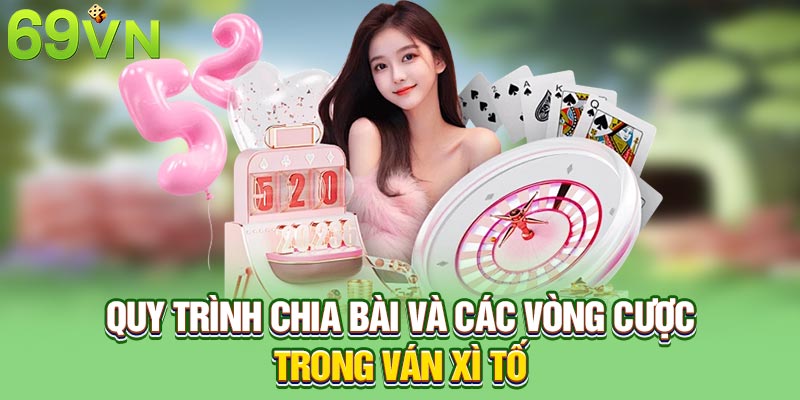 Quy trình chia bài và các vòng cược trong ván Xì tố
